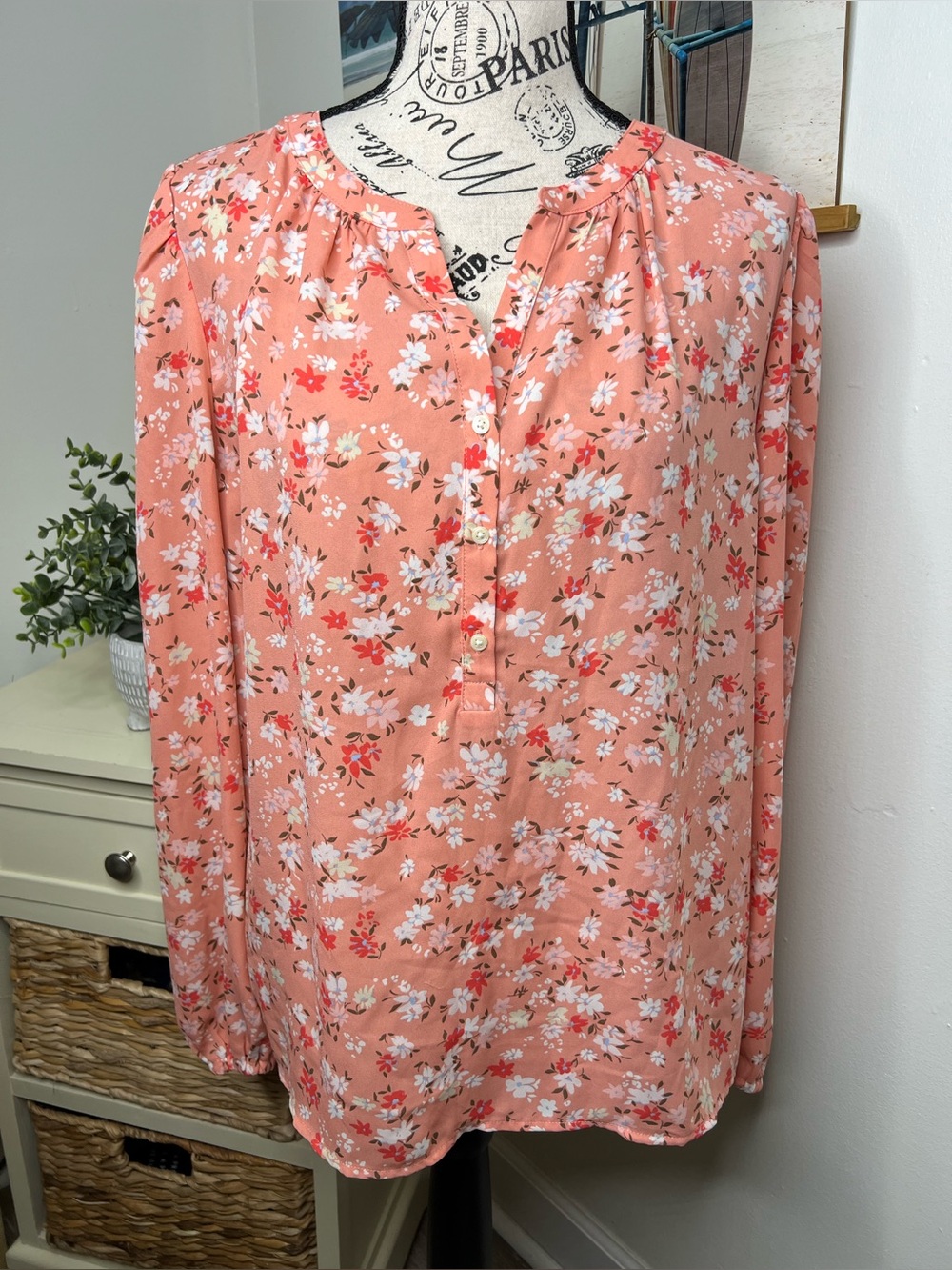 Brand New-Loft Floral Long Sleeve Top
